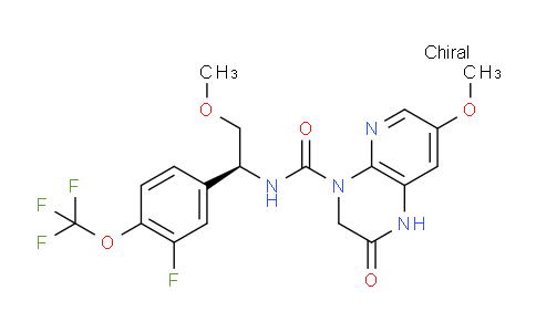1476727-50-0 | N-((1S)-1-(3-フルオロ-4-(トリフルオロメトキシ)フェニル)-2-メトキシエチル)-7-メトキシ-2-オキソ-2,3-ジヒドロピリド[2,3-b]ピラジン-4(1H)-カルボキサミド