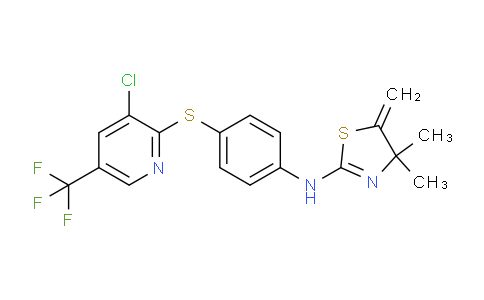 1022256-84-3 | N-[4-[3-Chloro-5-(trifluoromethyl)pyridin-2-yl]sulfanylphenyl]-4,4-dimethyl-5-methylidene-1,3-thiazol-2-amine