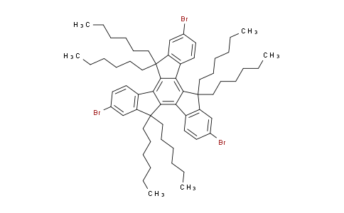 MC2P7125 | 600172-86-9 | 6,15,24-Tribromo-9,9,18,18,27,27-hexahexylheptacyclo[18.7.0.02,10.03,8.011,19.012,17.021,26]heptacosa-1,3(8),4,6,10,12(17),13,15,19,21(26),22,24-dodecaene