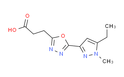 DY2R7402 | 1365962-65-7 | 3-5-(5-Ethyl-1-methyl-1H-pyrazol-3-yl)-1,3,4-oxadiazol-2-ylpropanoic acid