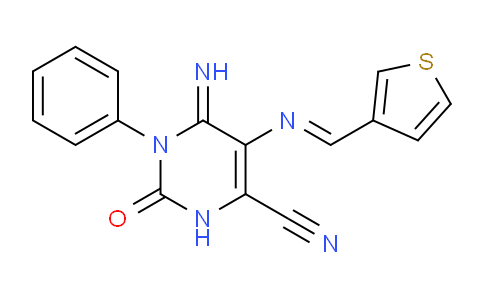 1048915-49-6 | 6-Imino-2-oxo-1-phenyl-5-{(E)-3-thienylmethylideneamino}-1,2,3,6-tetrahydro-4-pyrimidinecarbonitrile