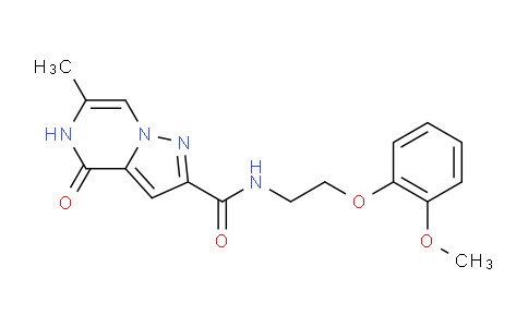 MC2S7650 | 2109112-56-1 | Pyrazolo[1,5-a]pyrazine-2-carboxamide, 4,5-dihydro-N-[2-(2-methoxyphenoxy)ethyl]-6-methyl-4-oxo-
