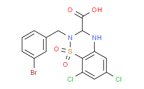 154106-92-0 | 2H-1,2,4-Benzothiadiazine-3-carboxylicacid, 2-[(3-bromophenyl)methyl]-6,8-dichloro-3,4-dihydro-, 1,1-dioxide