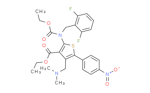 1589503-97-8 | Ethyl 2-((2,6-difluorobenzyl)(ethoxycarbonyl)amino)-4-((dimethylamino)methyl)-5-(4-nitrophenyl)thiophene-3-carboxylate