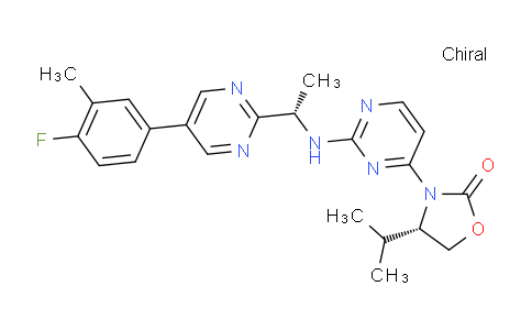 1429179-07-6 | (4S)-3-[2-[[(1S)-1-[5-(4-Fluoro-3-methylphenyl)pyrimidin-2-yl]ethyl]amino]pyrimidin-4-yl]-4-propan-2-yl-1,3-oxazolidin-2-one