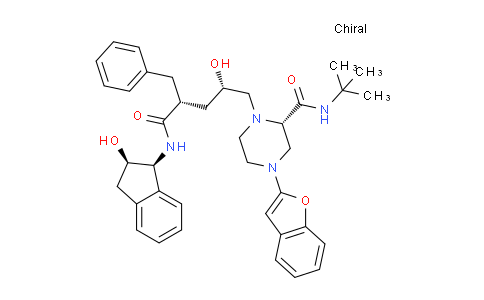 DY2Z6391 | 216863-66-0 | 4-(2-Benzo[b]furanyl)-N-tert-butyl-1-[2(S)-hydroxy-4(R)-[N-[2(R)-hydroxyindan-1(S)-yl]carbamoyl]-5-phenylpentyl]piperazine-2(S)-carboxamide