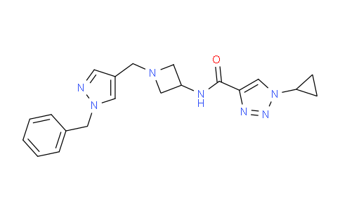 MC2Z7526 | 1887193-58-9 | N-(1-((1-Benzyl-1H-pyrazol-4-yl)methyl)azetidin-3-yl)-1-cyclopropyl-1H-1,2,3-triazole-4-carboxamide