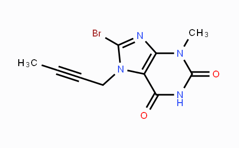 CAS No. 666816-98-4, 8-Bromo-7-(but-2-yn-1-yl)-3-methyl-1H-purine-2,6(3H,7H)-dione