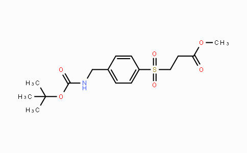 CAS No. 1362160-41-5, Methyl 3-((4-(((tert-butoxycarbonyl)amino)methyl)phenyl)sulfonyl)propanoate