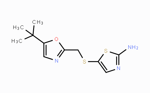 CAS No. 224436-97-9, 5-(((5-(tert-Butyl)oxazol-2-yl)methyl)thio)thiazol-2-amine