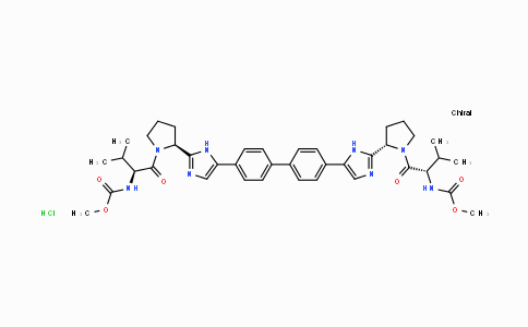 MC34032 | 1009119-65-6 | N,N'-[[1,1'-联苯]-4,4'-二基双[1H-咪唑-5,2-二基-(2S)-2,1-吡咯烷二基[(1S)-1-(1-甲基乙基)-2-氧代-2,1-乙烷二基]]]二氨基甲酸二甲酯二盐酸盐