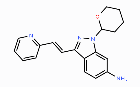 CAS No. 886230-76-8, (E)-3-[2-(Pyridin-2-yl)ethenyl]-1-(tetrahydro-2H-pyran-2-yl)-1H-indazol-6-amine
