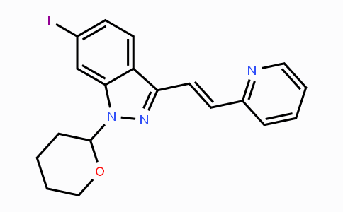CAS No. 886230-77-9, (E)-6-iodo-3-(2-(pyridin-2-yl)vinyl)-1-(tetrahydro-2H-pyran-2-yl)-1H-indazole