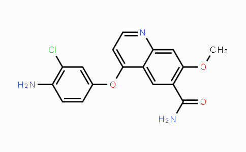 CAS No. 417722-93-1, 4-(4-Amino-3-chlorophenoxy)-7-methoxyquinoline-6-carboxamide