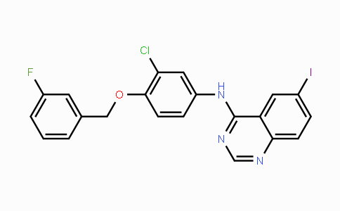 CAS No. 231278-20-9, N-[3-Chloro-4-(3-fluorobenzyloxy)phenyl]-6-iodoquinazolin-4-amine