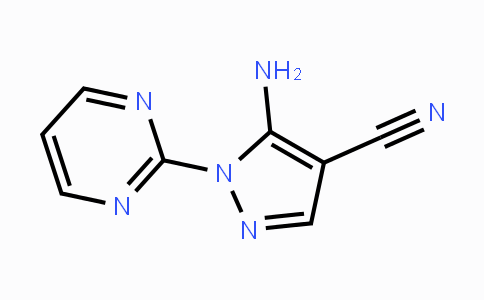 CAS No. 89978-00-7, 1H-Pyrazole-4-carbonitrile, 5-amino-1-(2-pyrimidinyl)-