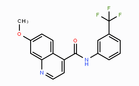 CAS No. 1624262-18-5, 7-methoxy-N-(3-(trifluoromethyl)phenyl)quinoline-4-carboxamide