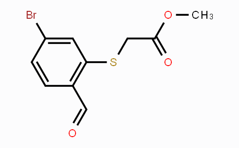 CAS No. 1341391-39-6, methyl 2-((5-bromo-2-formylphenyl)thio)acetate