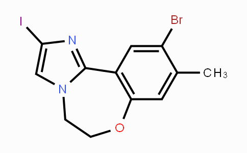 CAS No. 1401305-33-6, 10-Bromo-2-iodo-9-methyl-5,6-dihydrobenzo[f]imidazo[1,2-d][1,4]oxazepine