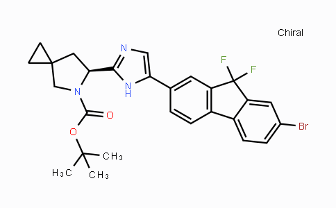 CAS No. 1441670-89-8, (6S)-6-[5-(7-Bromo-9,9-difluoro-9H-fluoren-2-yl)-1H-imidazol-2-yl]-5-azaspiro[2.4]heptane-5-carboxylic acid 1,1-dimethylethyl ester