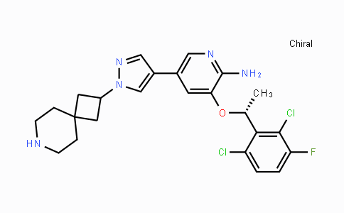 CAS No. 1421270-68-9, (R)-5-(1-(7-azaspiro[3.5]nonan-2-yl)-1H-pyrazol-4-yl)-3-(1-(2,6-dichloro-3-fluorophenyl)ethoxy)pyridin-2-amine