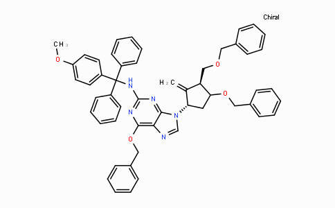 CAS No. 142217-80-9, 6-(Benzyloxy)-9-((1S,3R,3S)-4-(benzyloxy)-3-(benzyloxymethyl)-2-methylenecyclopentyl)-N-((4-methoxyphenyl)diphenylmethyl)-9H-purin-2-amine