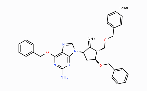CAS No. 204845-95-4, 6-(Benzyloxy)-9-[(1S,3R,4S)-2-methylene-4-(phenylmethoxy)-3-[(phenylmethoxy)methyl]cyclopentyl]-9H-purine-2-amine