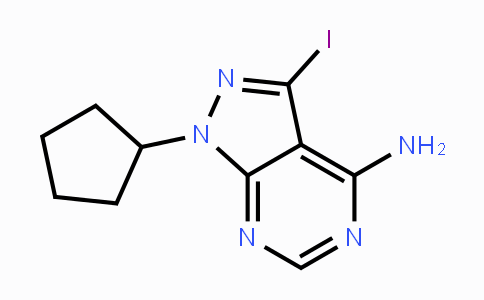 CAS No. 330794-31-5, 1-Cyclopentyl-3-iodo-1H-pyrazolo[3,4-d]pyrimidin-4-amine
