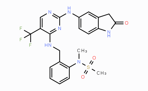 CAS No. 717906-29-1, N-METHYL-N-[2-[[[2-[(2-OXO-2,3-DIHYDRO-1H-INDOL-5-YL)AMINO]-5-TRIFLUOROMETHYLPYRIMIDIN-4-YL]AMINO]METHYL]PHENYL]METHANESULFONAMIDE