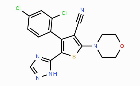 CAS No. 1202041-71-1, 4-(2,4-dichlorophenyl)-2-morpholin-4-yl-5-(2H-[1,2,4]triazol-3-yl)thiophene-3-carbonitrile