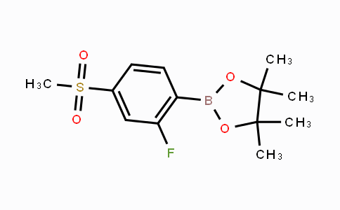CAS No. 1384951-71-6, 2-(2-Fluoro-4-(methylsulfonyl)phenyl)-4,4,5,5-tetramethyl-1,3,2-dioxaborolane