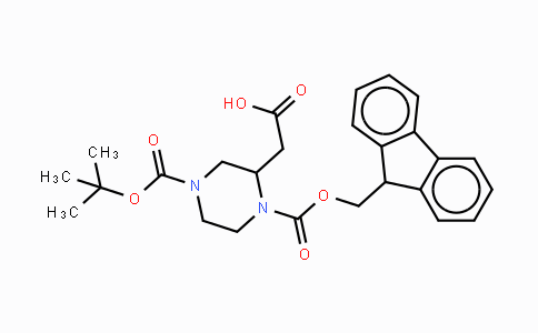 CAS No. 183742-34-9, 4-Boc-1-Fmoc-2-Piperazine acetic acid