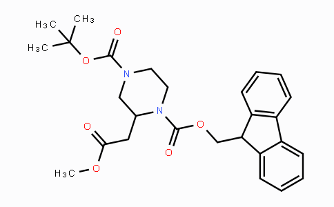 CAS No. 219312-96-6, 1-(9H-Fluoren-9-yl)methyl 4-tert-butyl 2-(2-methoxy-2-oxoethyl)piperazine-1,4-dicarboxylate
