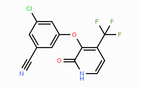 CAS No. 1155846-86-8, 3-Chloro-5-((2-oxo-4-(trifluoromethyl)-1,2-dihydropyridin-3-yl)oxy)benzonitrile