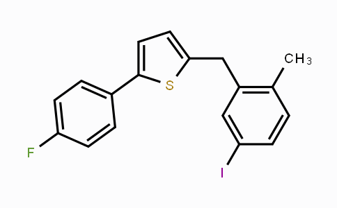 CAS No. 898566-17-1, 2-(4-fluorophenyl)-5-[(5-iodo-2-methylphenyl)methyl]thiophene