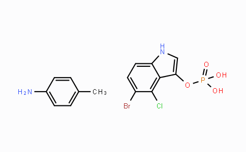 CAS No. 6578-06-9, 5-Bromo-4-chloro-1H-indol-3-yl phosphate p-toluidine