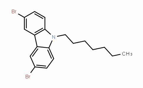 CAS No. 1103535-99-4, 3,6-Dibromo-9-heptyl-9H-carbazole