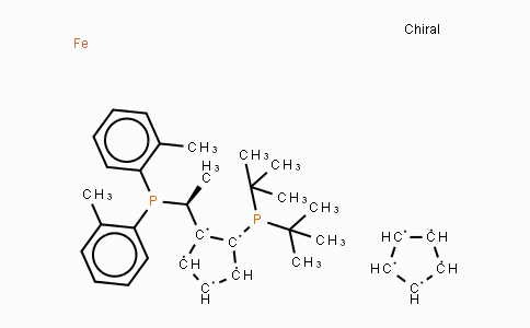 CAS No. 849924-77-2, (1S)-1-[双(叔丁基)膦]-2-[(1S)-1-[双(2-甲基苯基)膦]乙基]二茂铁