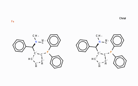 CAS No. 210842-74-3, (S,S)-(-)-2,2'-Bis[(R)-(N,N-dimethylamino)(phenyl)methyl]-1,1'-bis(diphenylphosphino)ferrocene