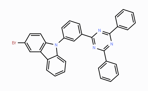 CAS No. 1266389-19-8, 3-Bromo-9-(3-(4,6-diphenyl-1,3,5-triazin-2-yl)phenyl)-9H-carbazole