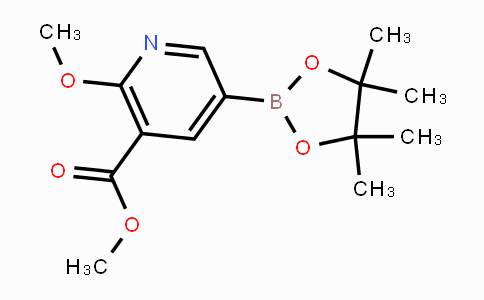 CAS No. 1083168-93-7, methyl 2-methoxy-5-(4,4,5,5-tetramethyl-1,3,2-dioxaborolan-2-yl)nicotinate