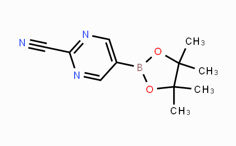 CAS No. 1025708-31-9, 5-(4,4,5,5-tetramethyl-1,3,2-dioxaborolan-2-yl)pyrimidine-2-carbonitrile