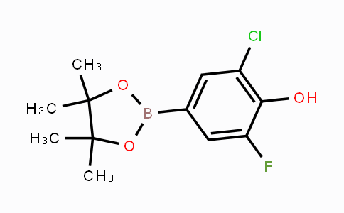CAS No. 1356953-67-7, 2-chloro-6-fluoro-4-(4,4,5,5-tetramethyl-1,3,2-dioxaborolan-2-yl)phenol