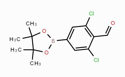 CAS No. 1190989-28-6, 2,6-dichloro-4-(4,4,5,5-tetramethyl-1,3,2-dioxaborolan-2-yl)benzaldehyde