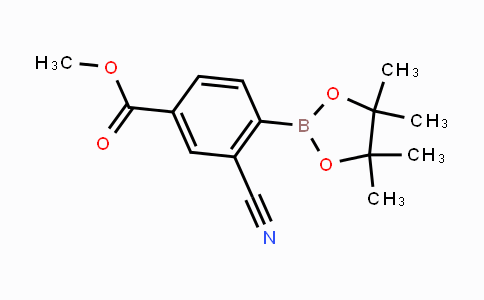 CAS No. 1258963-20-0, methyl 3-cyano-4-(4,4,5,5-tetramethyl-1,3,2-dioxaborolan-2-yl)benzoate