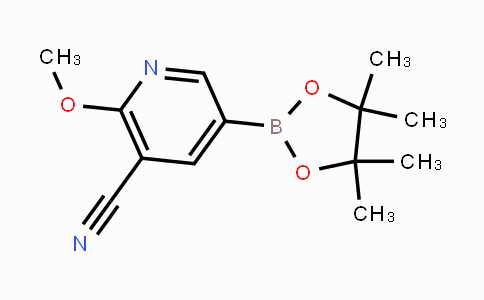 CAS No. 1073354-05-8, 2-methoxy-5-(4,4,5,5-tetramethyl-1,3,2-dioxaborolan-2-yl)nicotinonitrile