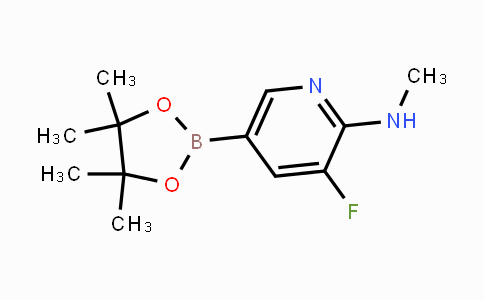 CAS No. 1257431-66-5, 3-fluoro-N-methyl-5-(4,4,5,5-tetramethyl-1,3,2-dioxaborolan-2-yl)pyridin-2-amine