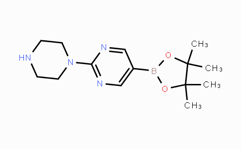 CAS No. 1351990-53-8, 2-(piperazin-1-yl)-5-(4,4,5,5-tetramethyl-1,3,2-dioxaborolan-2-yl)pyrimidine