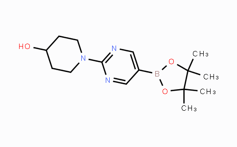 CAS No. 1202805-26-2, 1-(5-(4,4,5,5-tetramethyl-1,3,2-dioxaborolan-2-yl)pyrimidin-2-yl)piperidin-4-ol