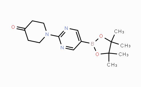 CAS No. 1202805-27-3, 1-(5-(4,4,5,5-tetramethyl-1,3,2-dioxaborolan-2-yl)pyrimidin-2-yl)piperidin-4-one